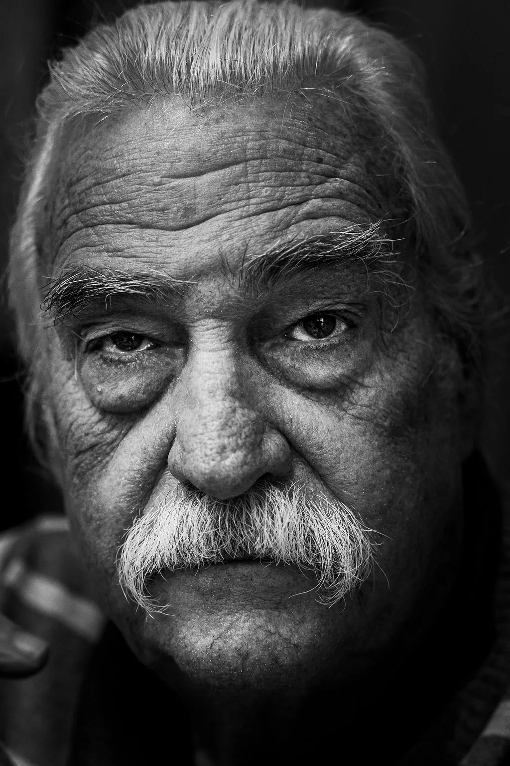 Black and white close-up character portrait, Southern California portrait photography